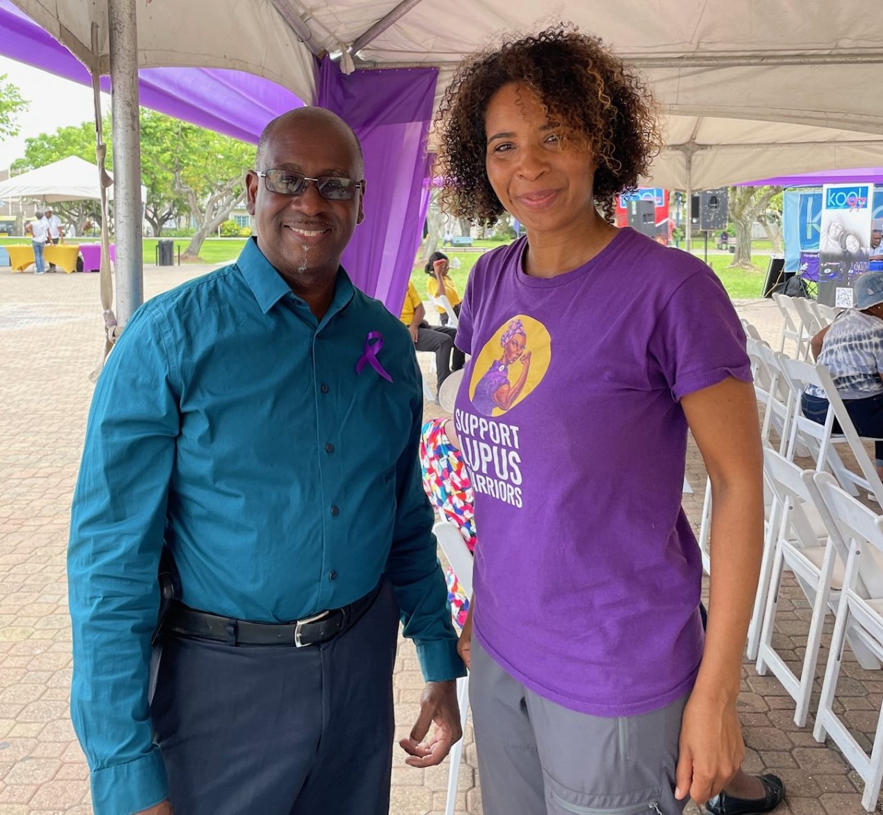 From left Dr. Victor Elliott, Ceo of Partners Heart & Health (PHH) with Dr. Desiree Tulloch-Reid, President of Lupus Foundation of Jamaica